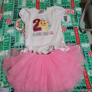 Pink & White Boutique Toddler Shirt Size 3T